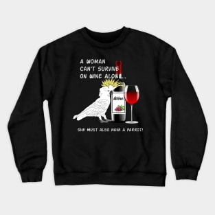 African Grey Parrot Wine Loving Drinking Crewneck Sweatshirt